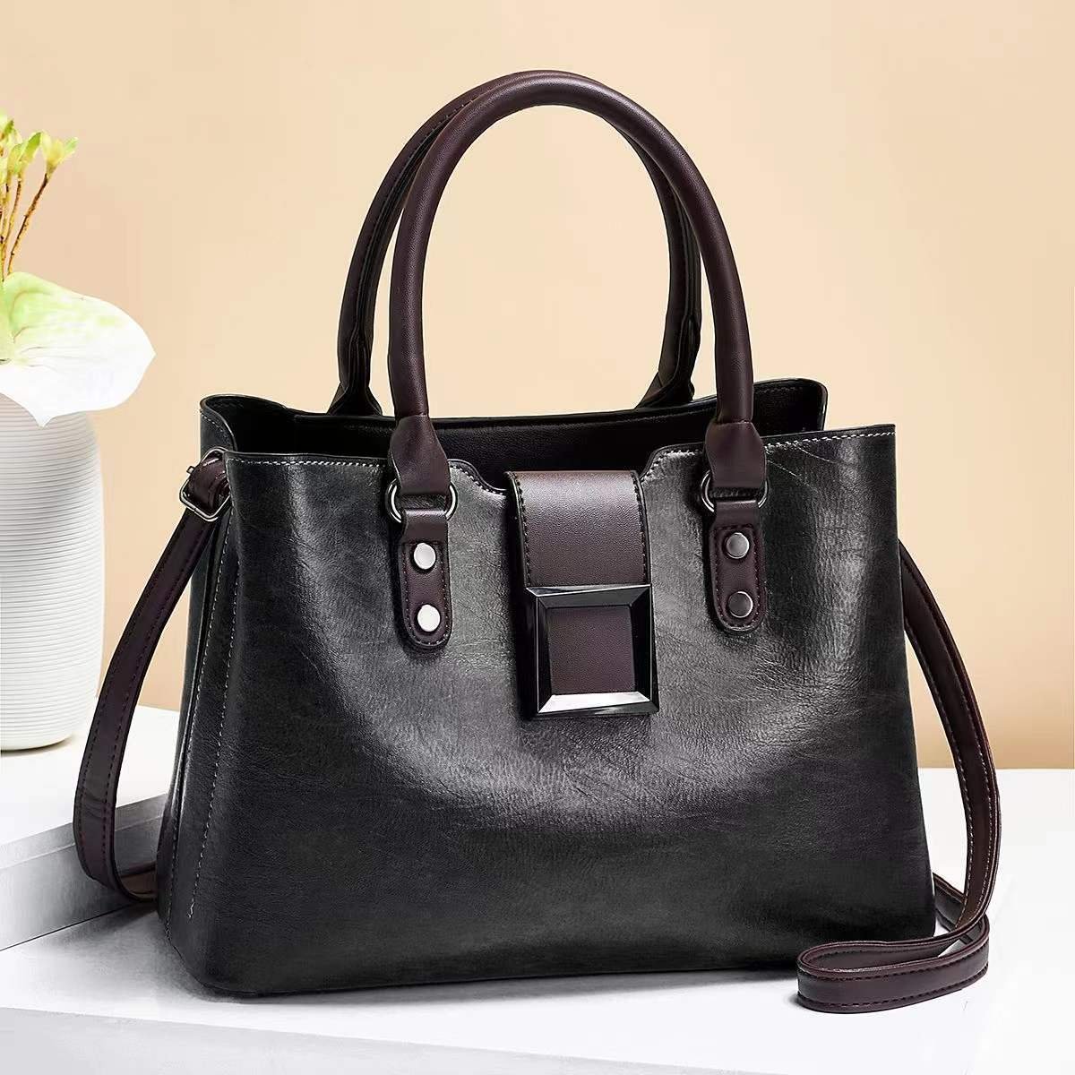 Women Shoulder Bag Big Buckle Handbags Work Daily Office Crossbody Bags - Image 7
