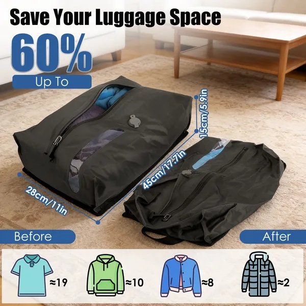 Vacuum Bags With Pump Packing Organizers For Clothing Luggage Backpack Suitcase - Image 6