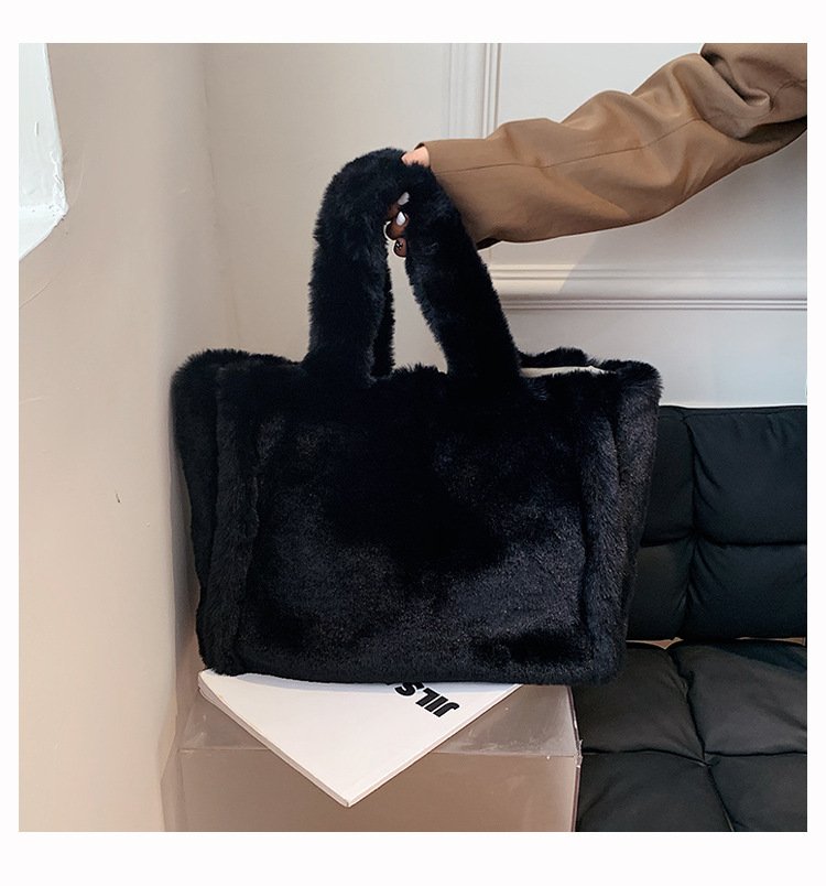 Winter Bags Chain Plush Handbag Totes Women Shoulder Bag - Image 5