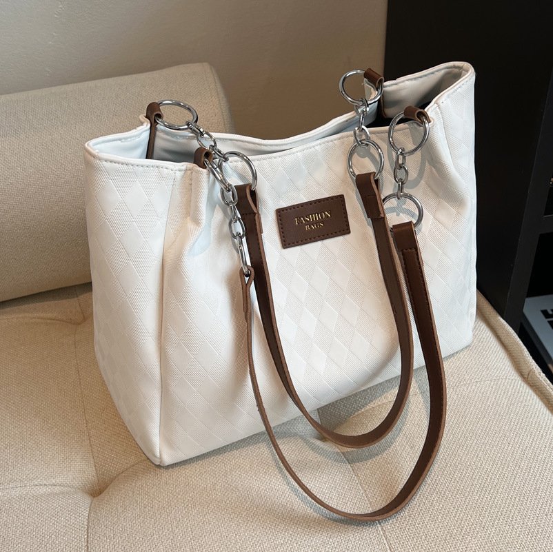 Rhombus Pattern Totes Chain Shoulder Bag Women Shopping Bags - Image 9