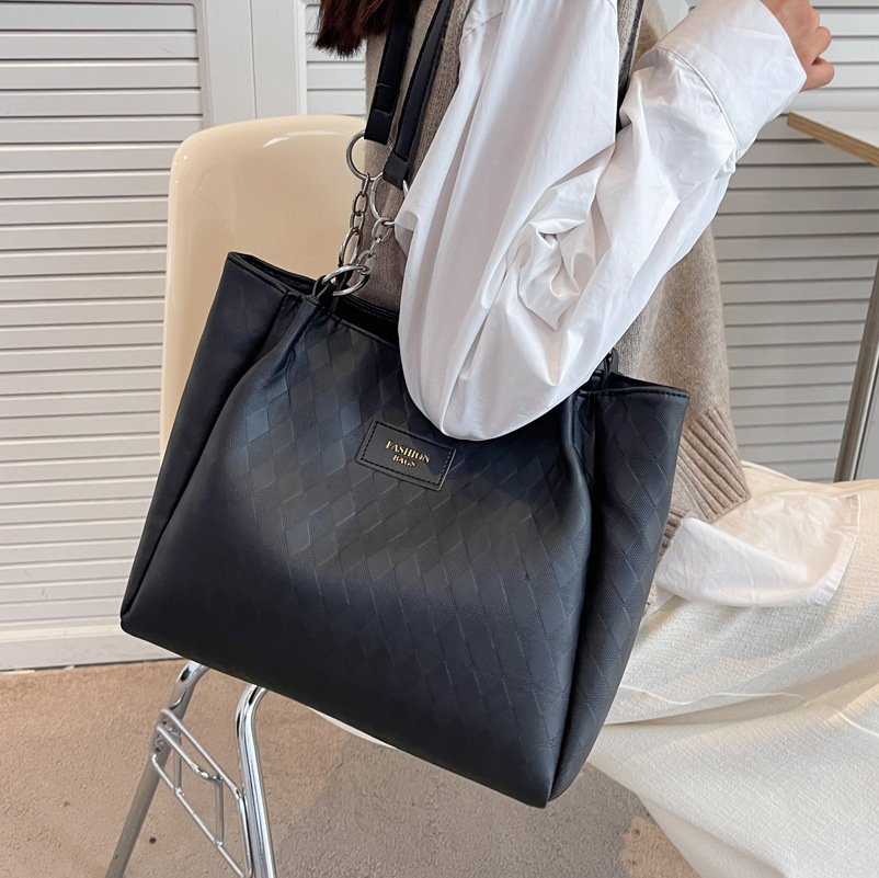 Rhombus Pattern Totes Chain Shoulder Bag Women Shopping Bags - Image 5