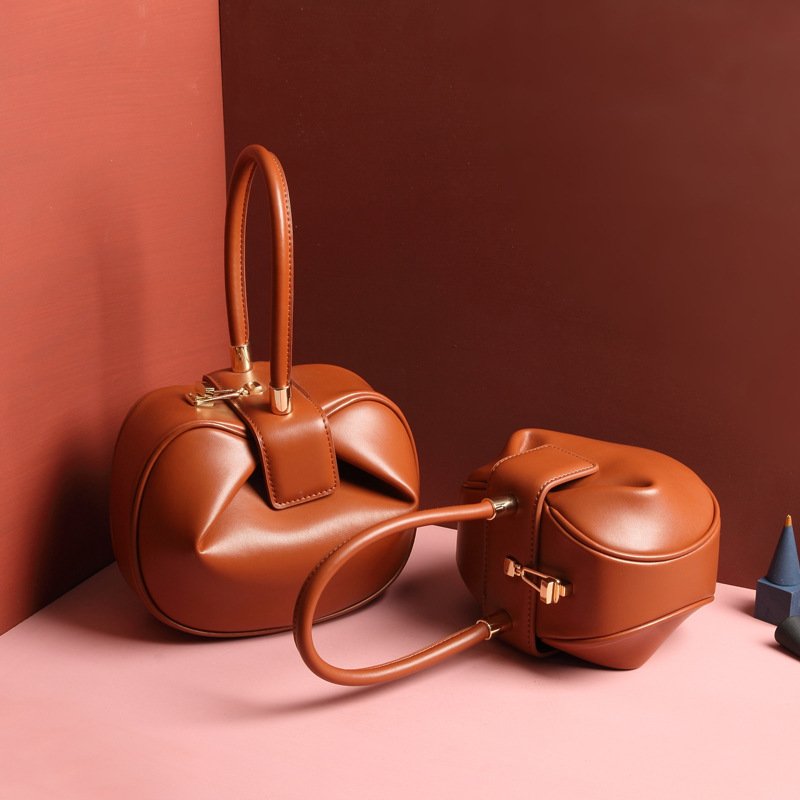Leather handbags fashion dumplings handbag - Image 3
