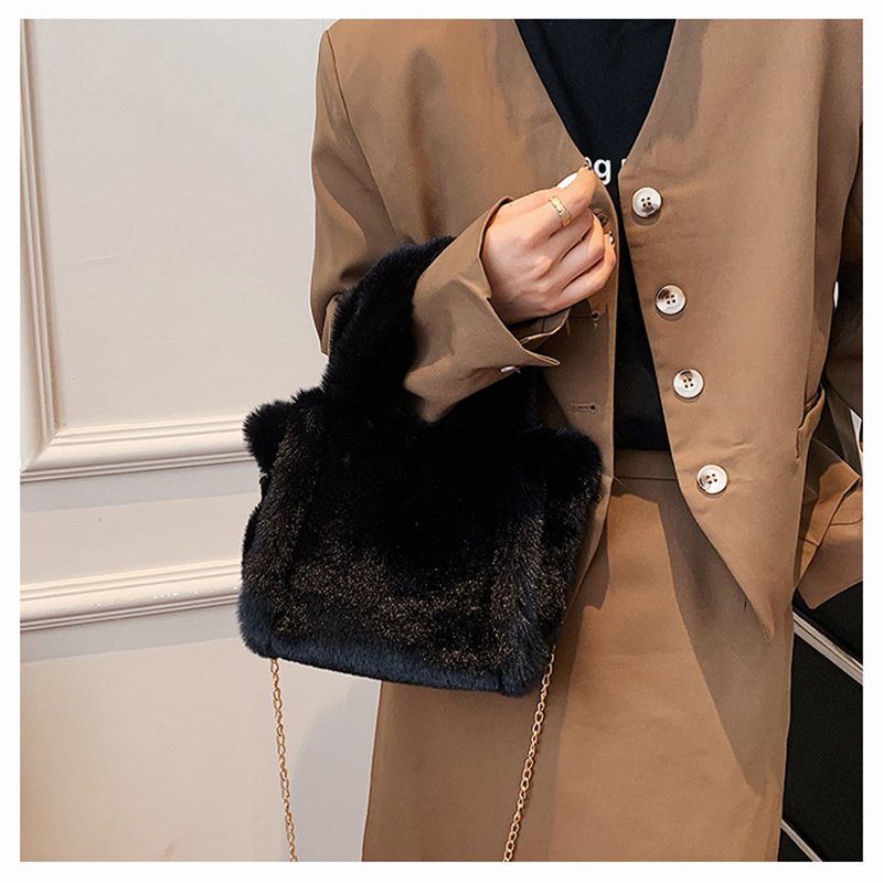 Winter Bags Chain Plush Handbag Totes Women Shoulder Bag - Image 10