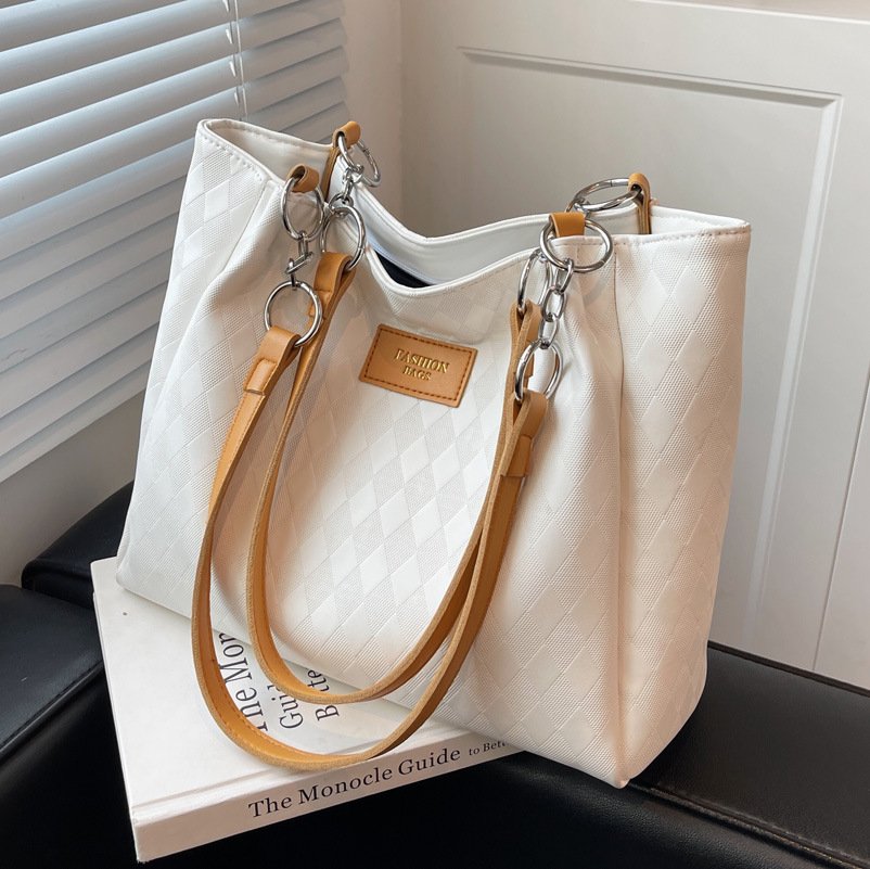 Rhombus Pattern Totes Chain Shoulder Bag Women Shopping Bags - Image 2