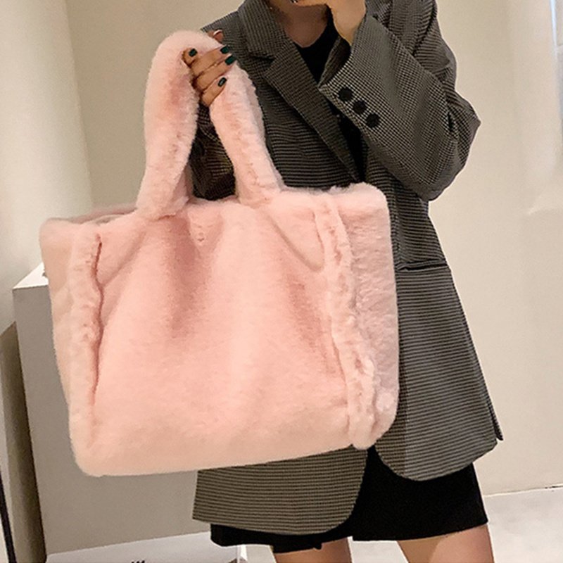 Winter Bags Chain Plush Handbag Totes Women Shoulder Bag - Image 3