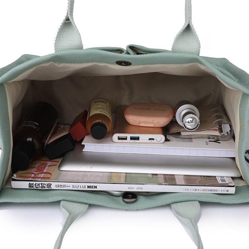 New Canvas Shoulder Bag Women Large Capacity Multi-pocket Handbags Casual Crossbody Shopper Bags For Students - Image 9