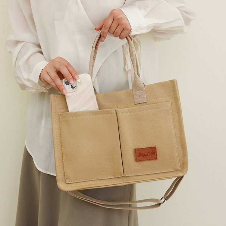 New Canvas Shoulder Bag Women Large Capacity Multi-pocket Handbags Casual Crossbody Shopper Bags For Students - Image 7
