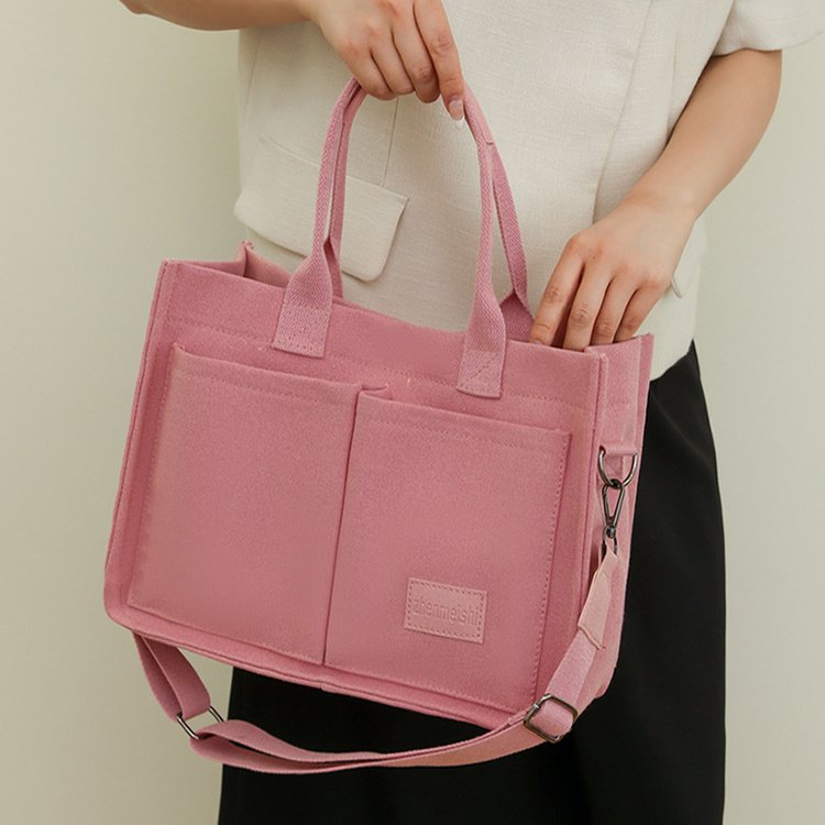 New Canvas Shoulder Bag Women Large Capacity Multi-pocket Handbags Casual Crossbody Shopper Bags For Students - Image 2