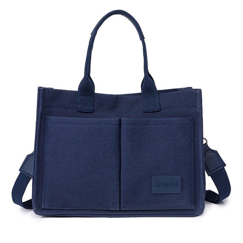 New Canvas Shoulder Bag Women Large Capacity Multi-pocket Handbags Casual Crossbody Shopper Bags For Students - Image 8