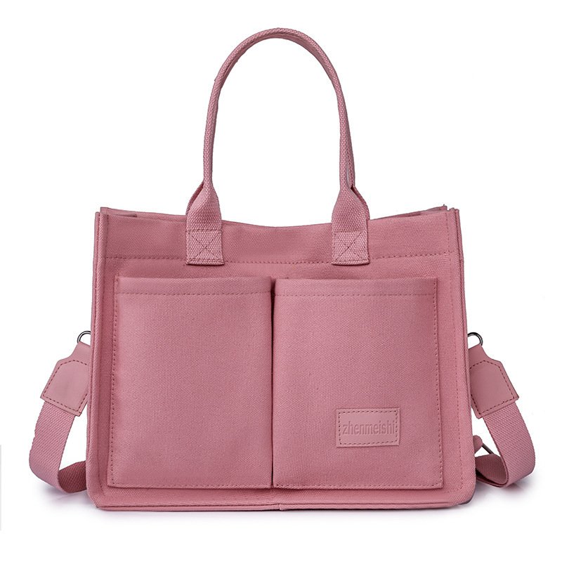 New Canvas Shoulder Bag Women Large Capacity Multi-pocket Handbags Casual Crossbody Shopper Bags For Students - Image 5